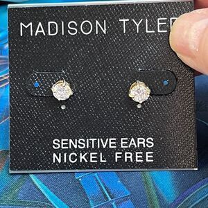 Madison Tyler Gold Cubic Zirconia Stud Earrings